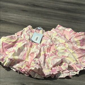 Pink and Yellow Ruffled skirt‎